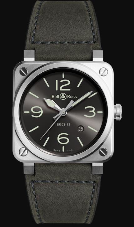 Bell & Ross BR 03-92 GREY LUM BR0392-GC3-ST/SCA Replica Watch